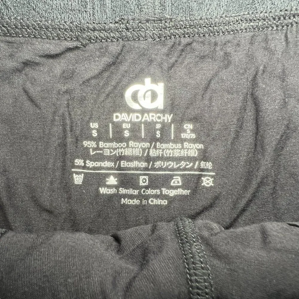 David‎ Archy Men's Size Small Black 2 Pack Bamboo Boxer Briefs